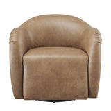 Compose Toast Barrel Vegan Leather Swivel Armchair
