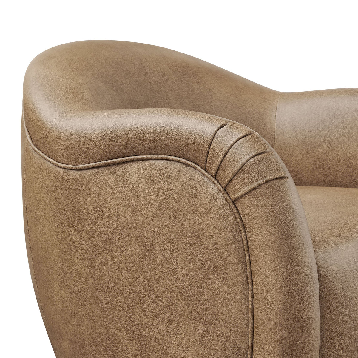 Compose Toast Barrel Vegan Leather Swivel Armchair