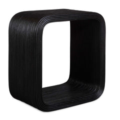 Compton Black Rattan Side Table - Ornate Home