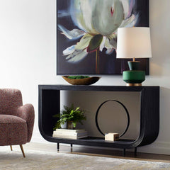 Compton Black/Woodtone Console Table - Ornate Home