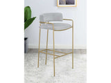 Comstock Gray Velvet Uph. Low Back Bar Height Chair - Ornate Home