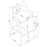 Comstock Gray Velvet Uph. Low Back Bar Height Chair - Ornate Home