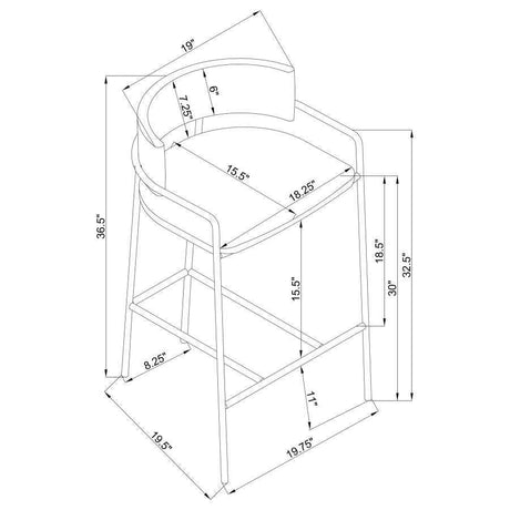 Comstock Gray Velvet Uph. Low Back Bar Height Chair - Ornate Home