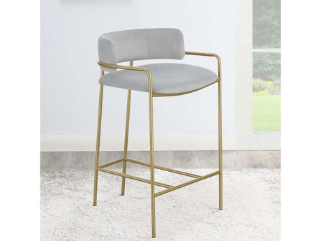 Comstock Gray Velvet Uph. Low Back Counter Height Chair - Ornate Home
