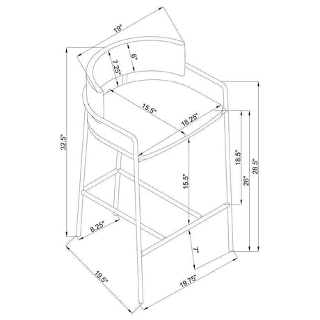 Comstock Gray Velvet Uph. Low Back Counter Height Chair - Ornate Home