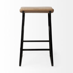 Conan Brown/Black Wood Seat Metal Frame Counter Stool