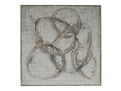 Concentric Circles Gray/Brown Canvas - Ornate Home