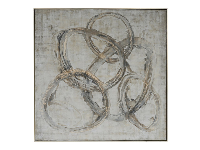 Concentric Circles Gray/Brown Canvas - Ornate Home