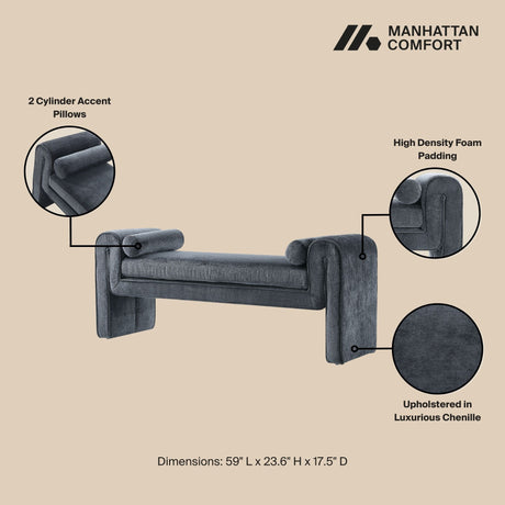 Concord Bench in Black - Ornate Home