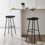 Concord Black Backless Wood Bar Stools (Set of 2) - Ornate Home