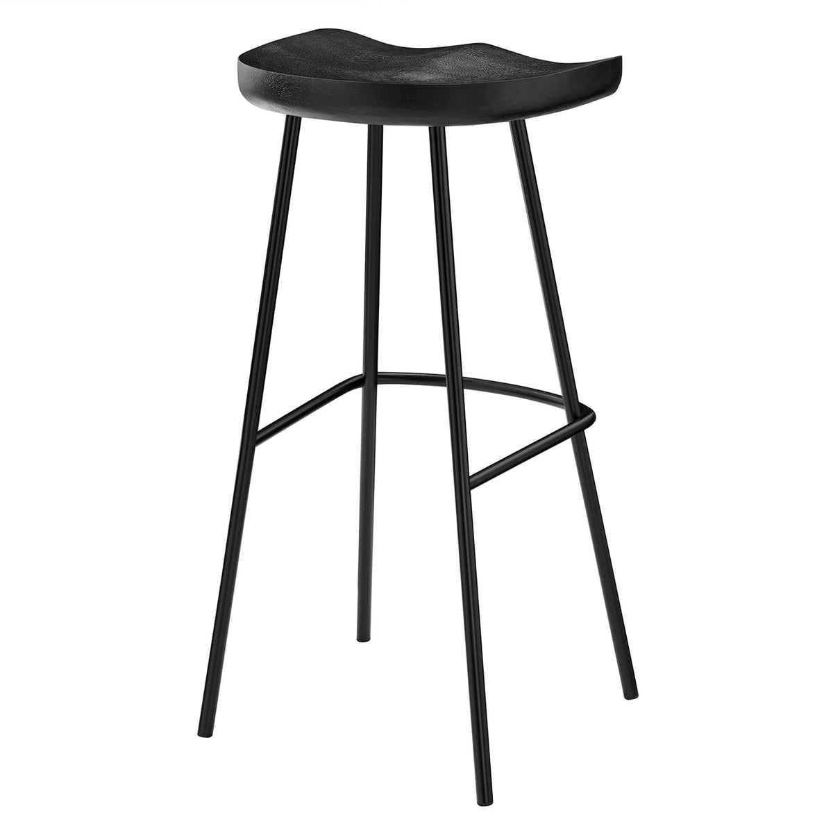 Concord Black Backless Wood Bar Stools (Set of 2) - Ornate Home