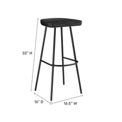 Concord Black Backless Wood Bar Stools (Set of 2) - Ornate Home