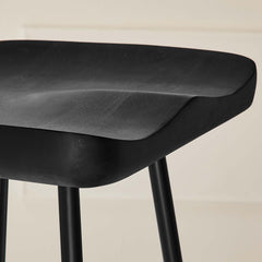 Concord Black Backless Wood Bar Stools (Set of 2) - Ornate Home