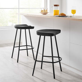 Concord Black Backless Wood Counter Stools (Set of 2) - Ornate Home