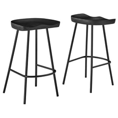 Concord Black Backless Wood Counter Stools (Set of 2) - Ornate Home