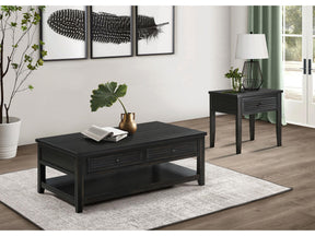 Concord Distressed Java 2-piece Coffee and End Table Set - Ornate Home