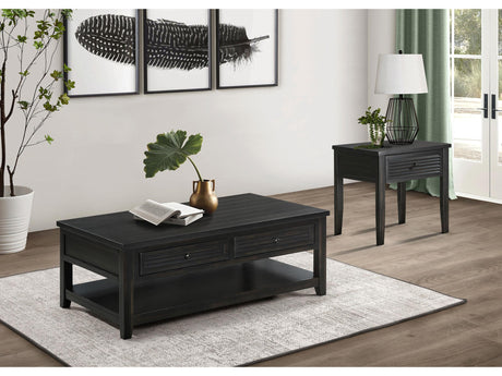 Concord Distressed Java 2-piece Coffee and End Table Set - Ornate Home