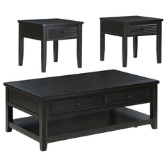 Concord Distressed Java 3-piece Coffee and End Table Set - Ornate Home