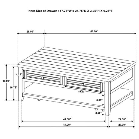 Concord Distressed Java 3-piece Coffee and End Table Set - Ornate Home