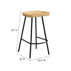 Concord Oak Backless Wood Counter Stools (Set of 2) - Ornate Home