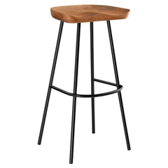 Concord Walnut Backless Wood Bar Stools (Set of 2) - Ornate Home
