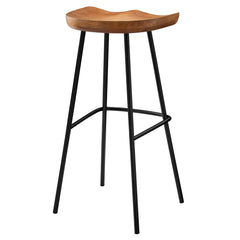 Concord Walnut Backless Wood Bar Stools (Set of 2) - Ornate Home