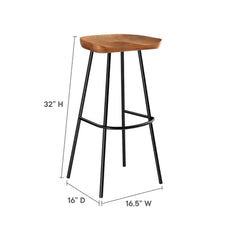 Concord Walnut Backless Wood Bar Stools (Set of 2) - Ornate Home