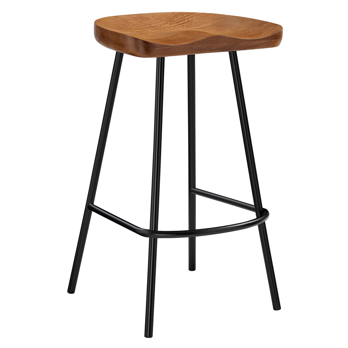 Concord Walnut Backless Wood Counter Stools (Set of 2) - Ornate Home