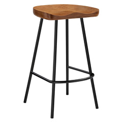 Concord Walnut Backless Wood Counter Stools (Set of 2) - Ornate Home