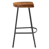 Concord Walnut Backless Wood Counter Stools (Set of 2) - Ornate Home