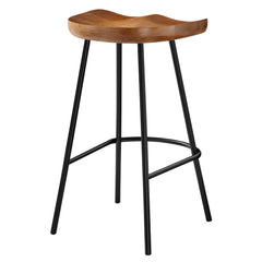 Concord Walnut Backless Wood Counter Stools (Set of 2) - Ornate Home