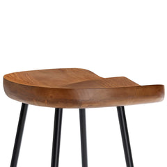 Concord Walnut Backless Wood Counter Stools (Set of 2) - Ornate Home