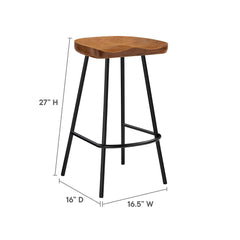 Concord Walnut Backless Wood Counter Stools (Set of 2) - Ornate Home