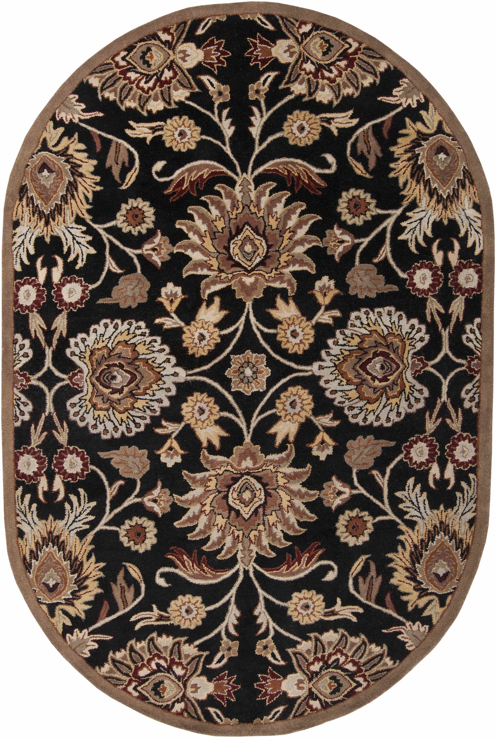 Conesus 1053 Hand Tufted Black Wool Rug - Ornate Home