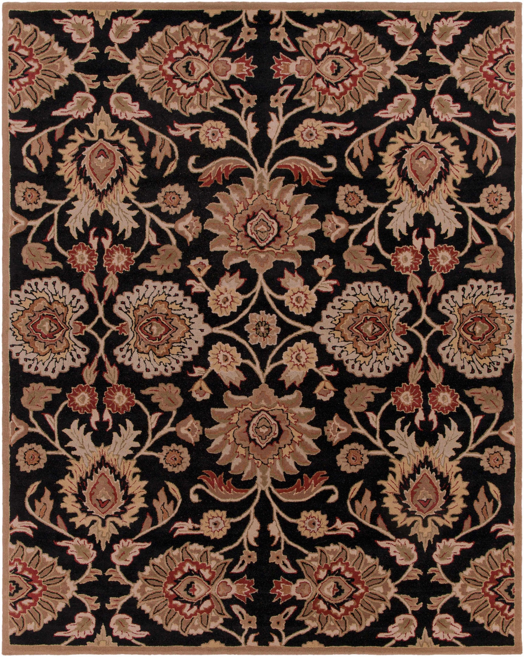 Conesus 1053 Hand Tufted Black Wool Rug - Ornate Home