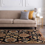 Conesus 1053 Hand Tufted Black Wool Rug - Ornate Home