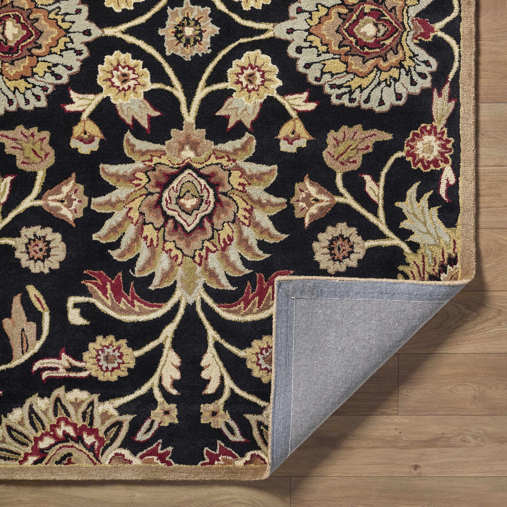 Conesus 1053 Hand Tufted Black Wool Rug - Ornate Home