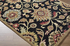 Conesus 1053 Hand Tufted Black Wool Rug - Ornate Home