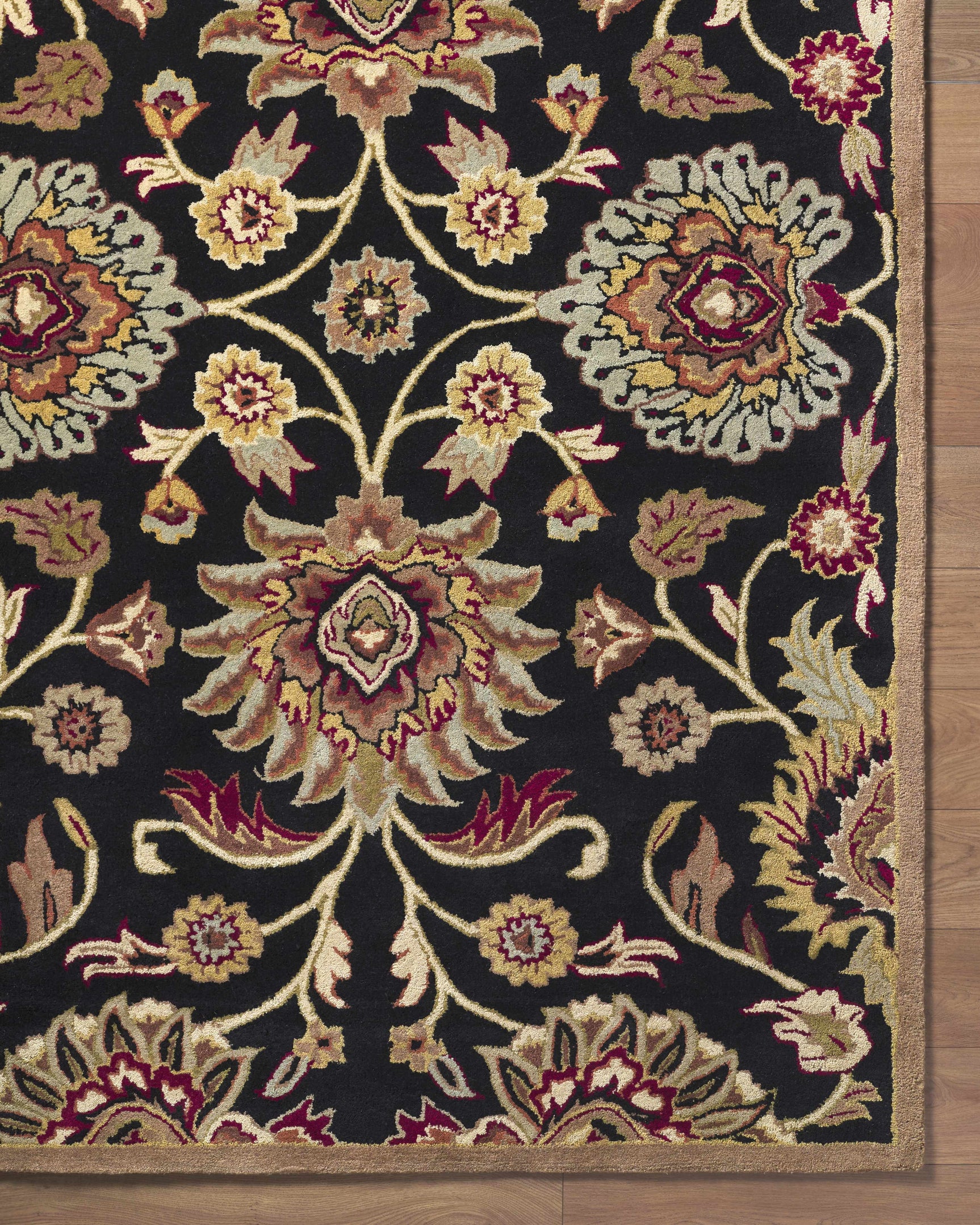 Conesus 1053 Hand Tufted Black Wool Rug - Ornate Home