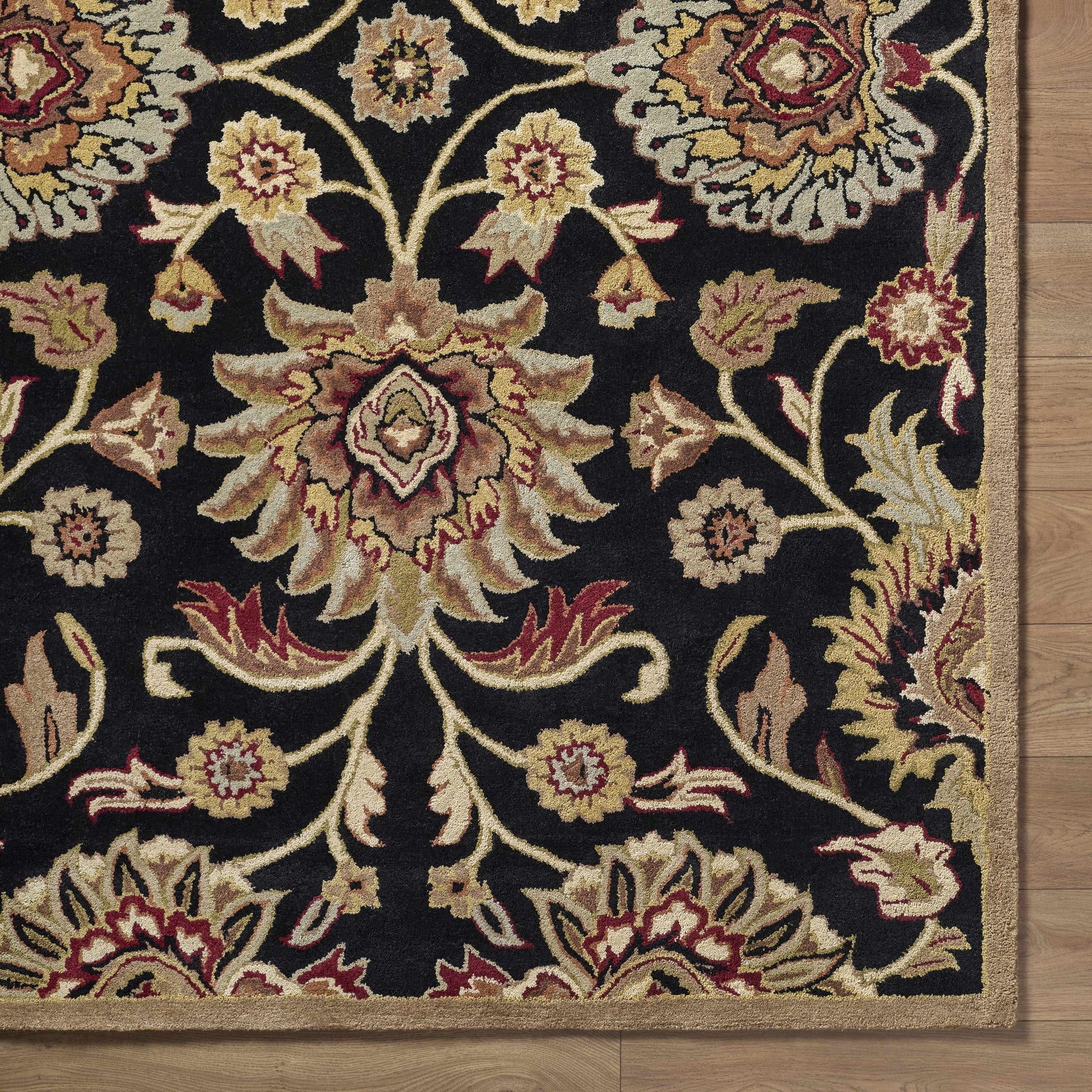 Conesus 1053 Hand Tufted Black Wool Rug - Ornate Home