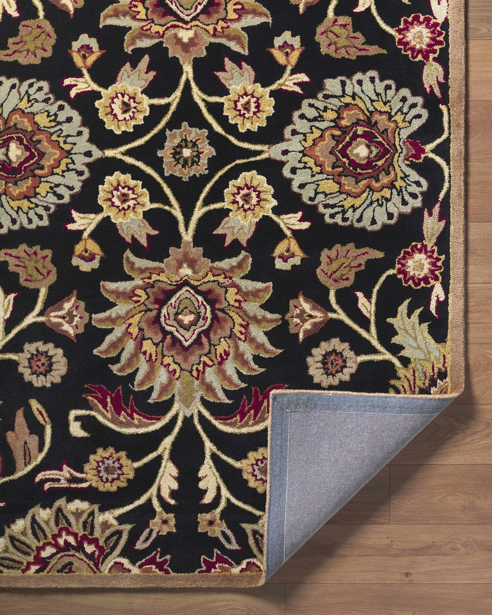Conesus 1053 Hand Tufted Black Wool Rug - Ornate Home