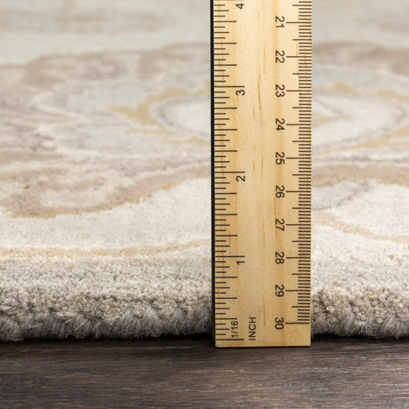 Conesus 1192 Hand Tufted Ivory&Taupe Wool Rug - Ornate Home