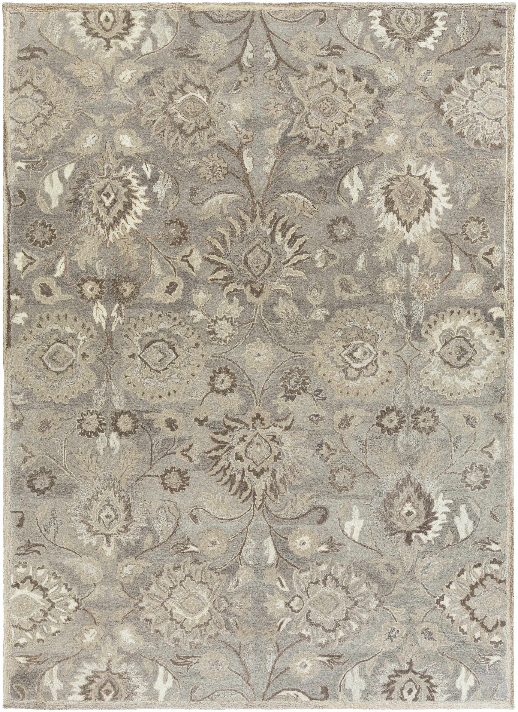 Conesus 1195 Hand Tufted Ivory & Taupe Wool Rug - Ornate Home