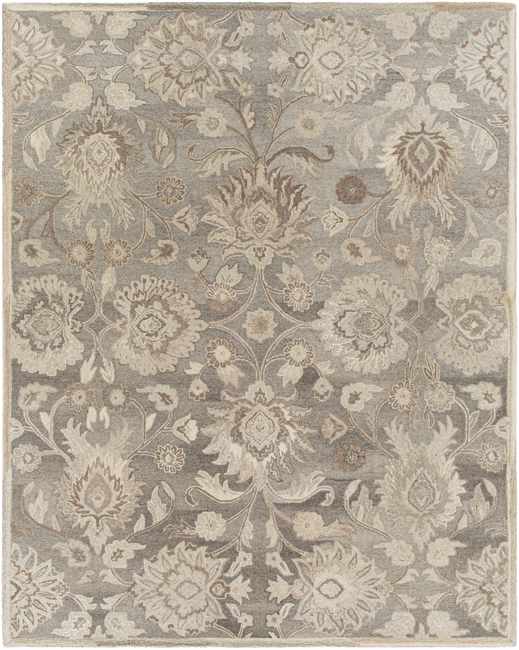 Conesus 1195 Hand Tufted Ivory & Taupe Wool Rug - Ornate Home