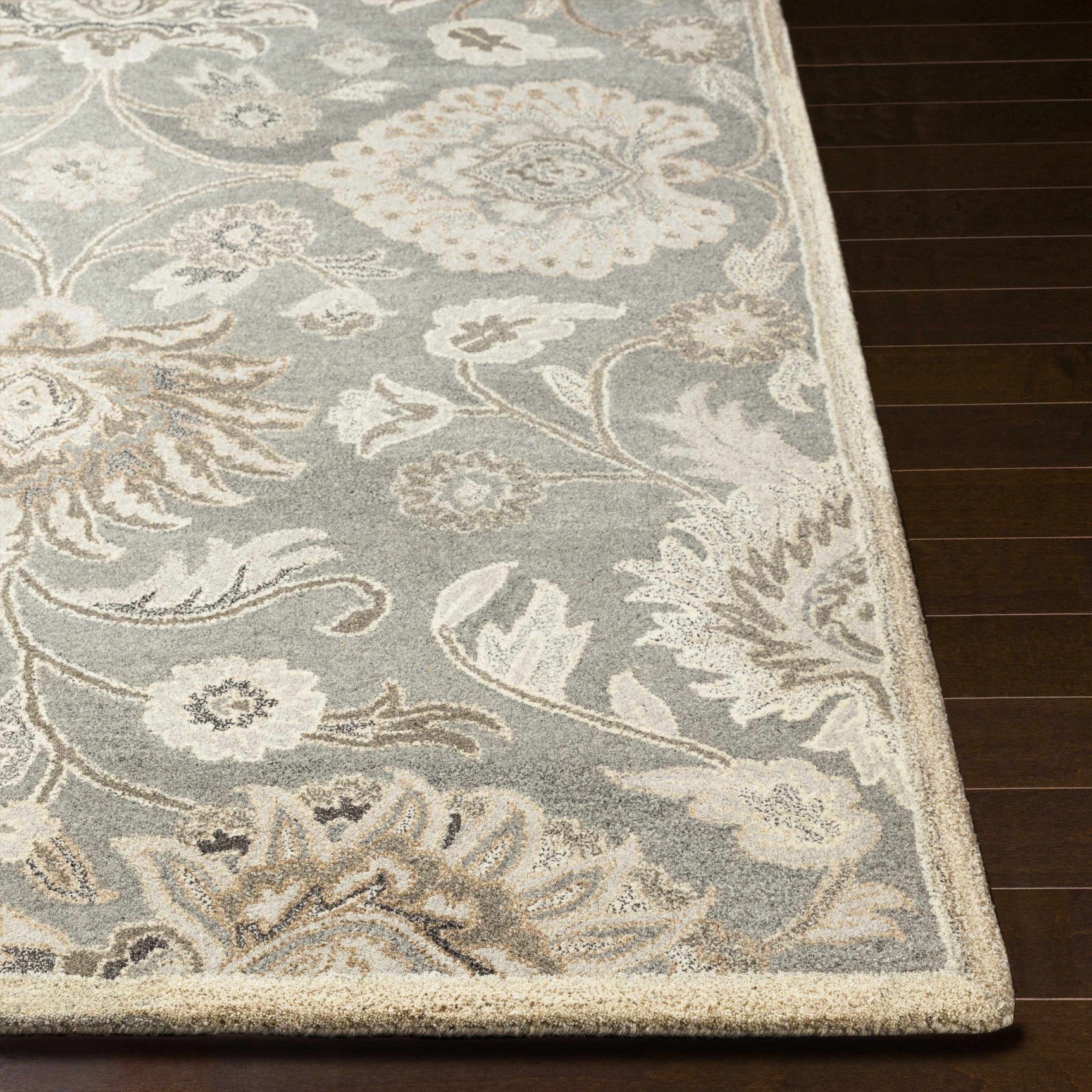 Conesus 1195 Hand Tufted Ivory & Taupe Wool Rug - Ornate Home