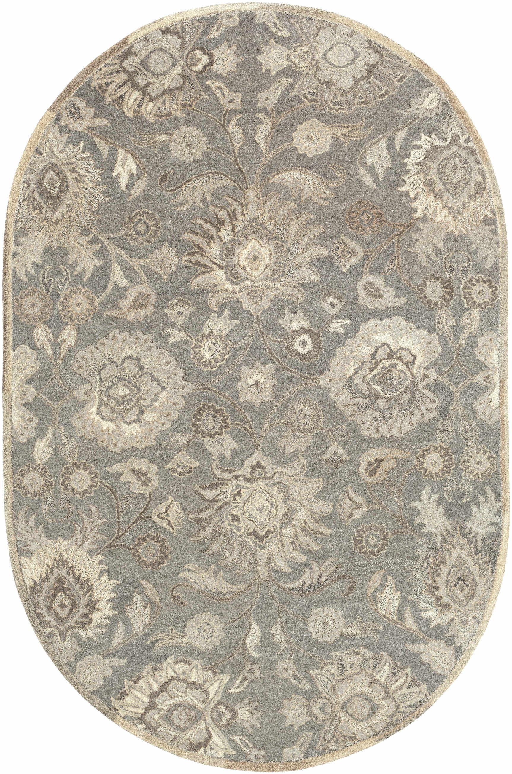 Conesus 1195 Hand Tufted Ivory & Taupe Wool Rug - Ornate Home