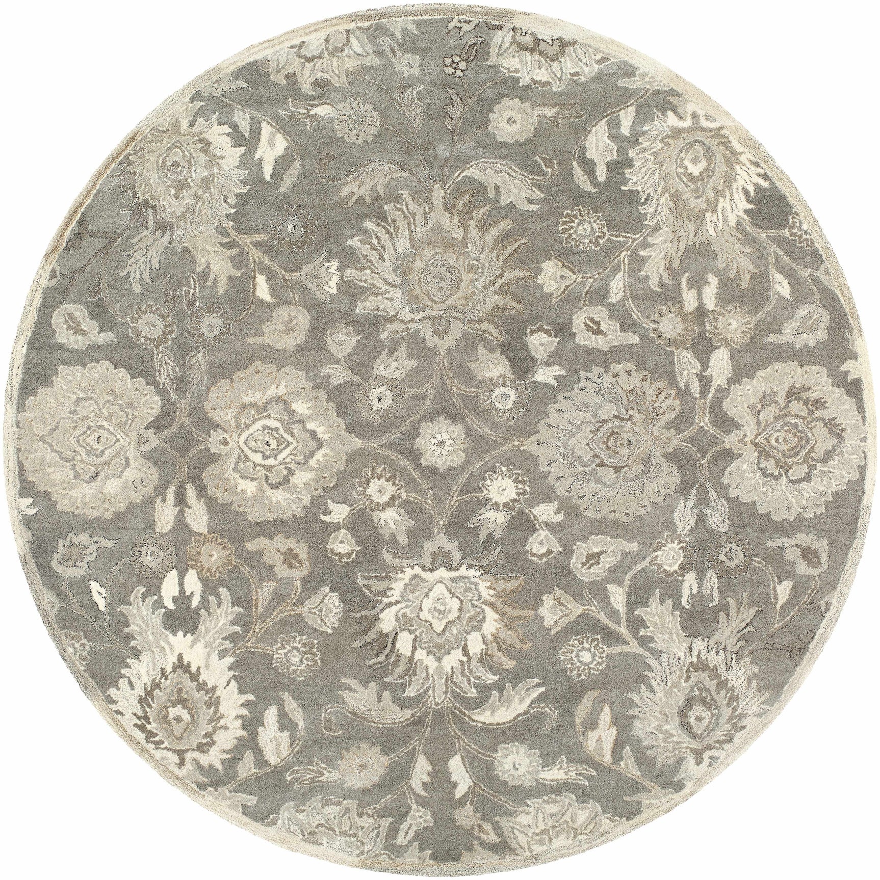 Conesus 1195 Hand Tufted Ivory & Taupe Wool Rug - Ornate Home