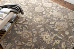 Conesus 1195 Hand Tufted Ivory & Taupe Wool Rug - Ornate Home