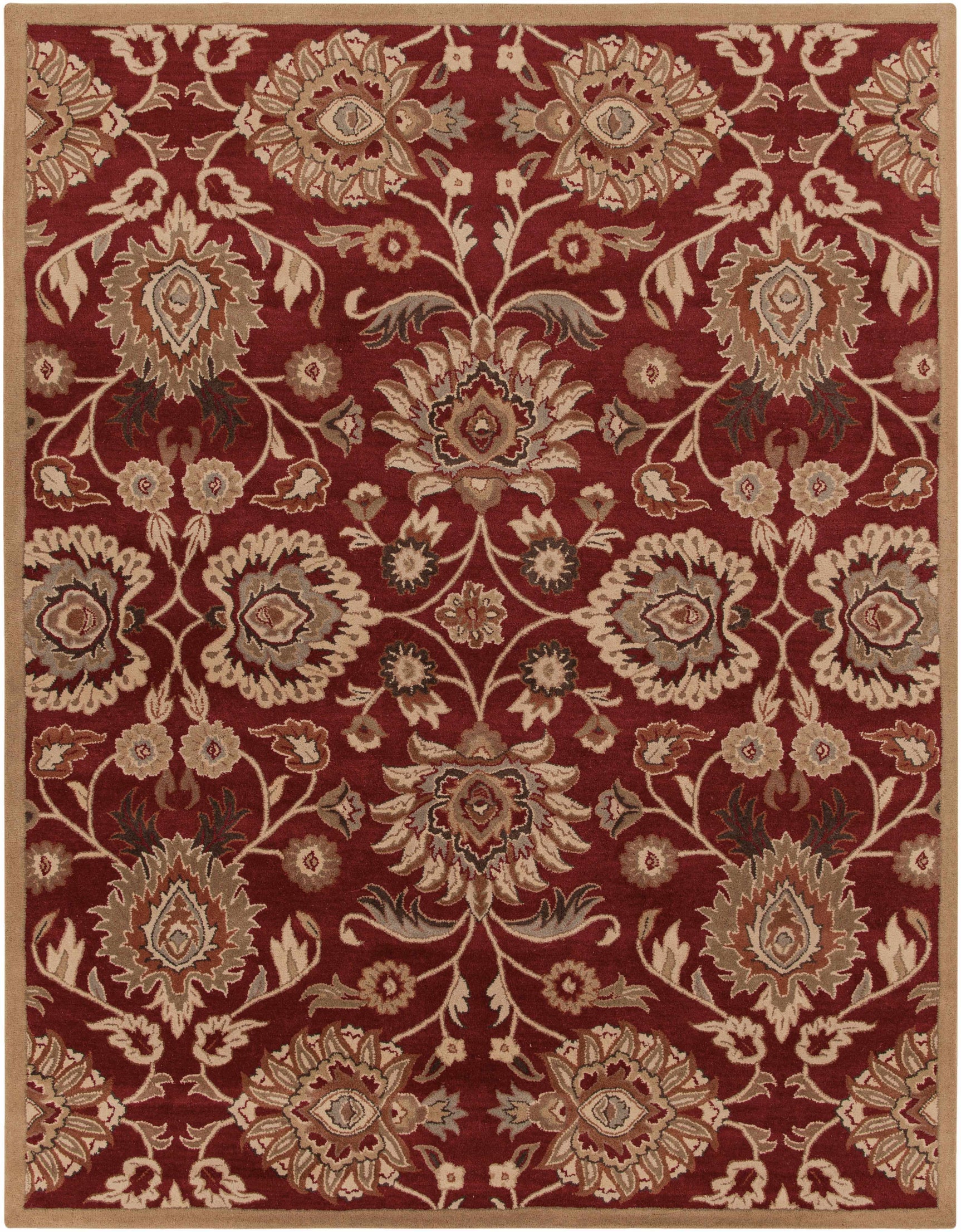 Conesus Red 1061 Hand Tufted Wool Rug - Ornate Home