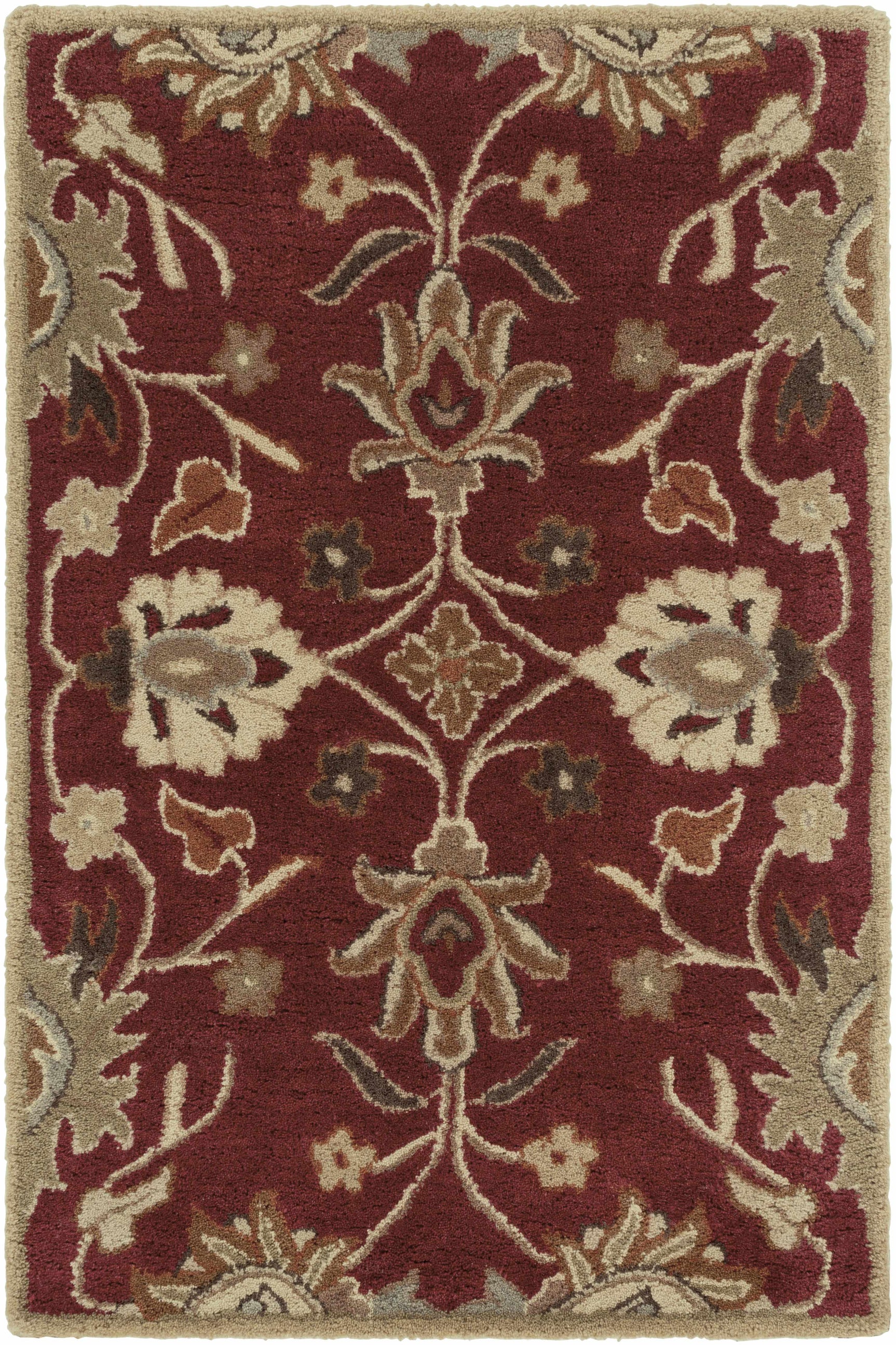 Conesus Red 1061 Hand Tufted Wool Rug - Ornate Home